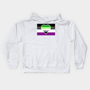 Aromantic Asexual Flag (White-Stripe Variant) Kids Hoodie